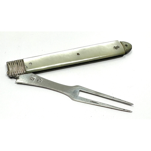 65 - Georgian silver folding fruit fork