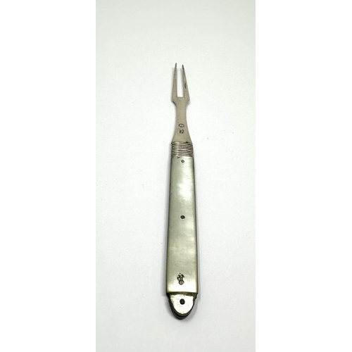 65 - Georgian silver folding fruit fork