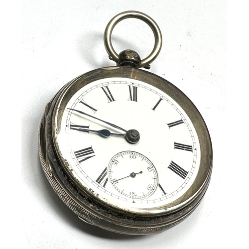 411 - Antique silver fusee pocket watch a.h.drinkwater coventry  the balance spins not ticking weight 142g