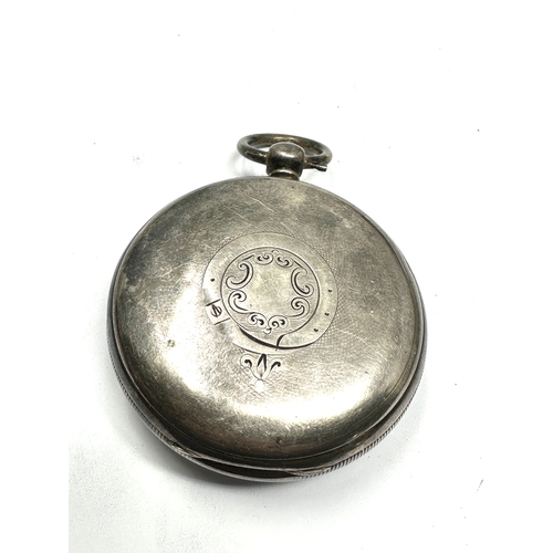 412 - Antique silver fusee pocket watch w.b. headlam stockton on tees balance spins not ticking the chain ... 