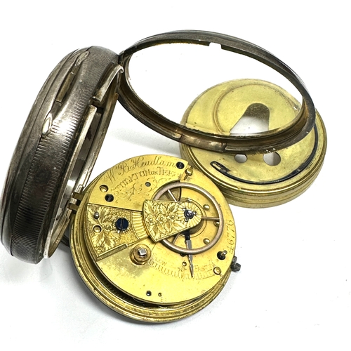 412 - Antique silver fusee pocket watch w.b. headlam stockton on tees balance spins not ticking the chain ... 