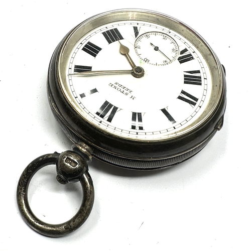 413 - Antique silver open face pocket watch H.Stone Leeds the watch is ticking weight 156g