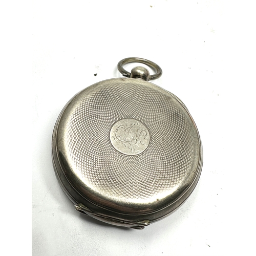 414 - Antique silver open face pocket watch w.yeal bath  the watch is ticking weight 149g missing second h... 