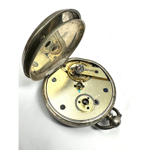 414 - Antique silver open face pocket watch w.yeal bath  the watch is ticking weight 149g missing second h... 