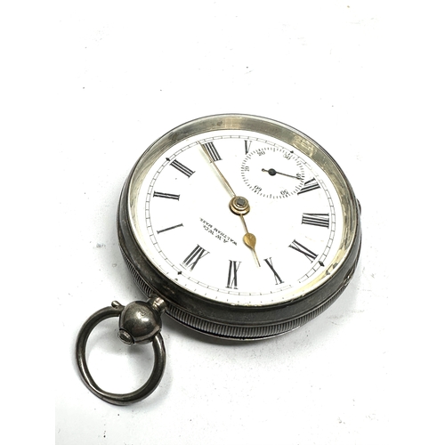 416 - Antique silver open face pocket watch waltham mass the watch is ticking weight 114g