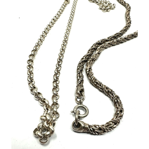 263 - 2 vintage heavy silver necklace chains weight 63g