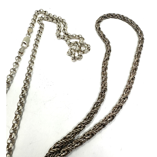 263 - 2 vintage heavy silver necklace chains weight 63g