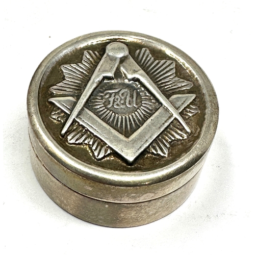 24 - Masonic silver pill box