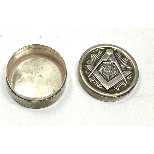 24 - Masonic silver pill box