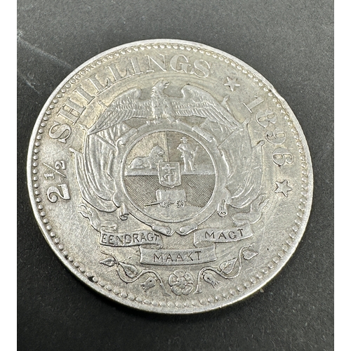 374 - Silver 1896 south africa 2 1/2 shillings