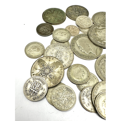 375 - pre 1947 silver coins inc half crowns two shillings sixpences & three pence coins weight 174g