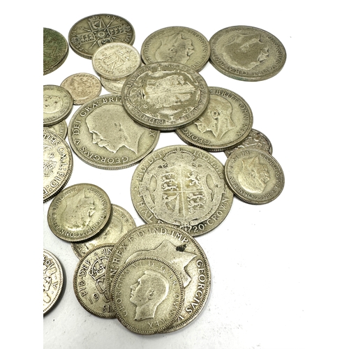 375 - pre 1947 silver coins inc half crowns two shillings sixpences & three pence coins weight 174g