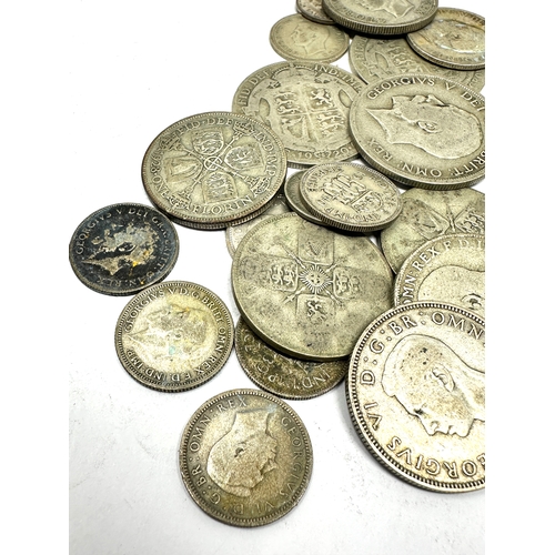 377 - pre 1947 silver coins inc half crowns two shillings sixpences & three pence coins weight 176g