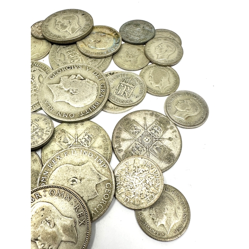 377 - pre 1947 silver coins inc half crowns two shillings sixpences & three pence coins weight 176g