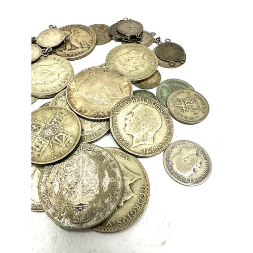 379 - pre 1947 silver coins inc half crowns two shillings sixpences & three pence coins weight 196g