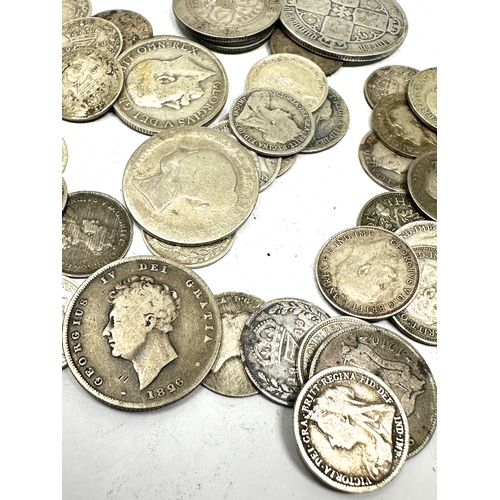 380 - pre 1920 silver coins inc  two shillings sixpences & three pence coins weight 103g