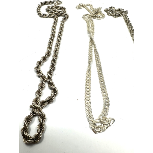 278 - 4 vintage silver necklace chains weight 39g