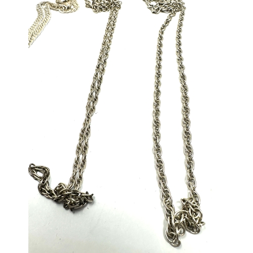 278 - 4 vintage silver necklace chains weight 39g