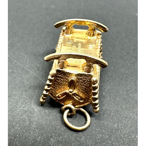 166 - vintage 9ct gold crib charm weight 5.9g