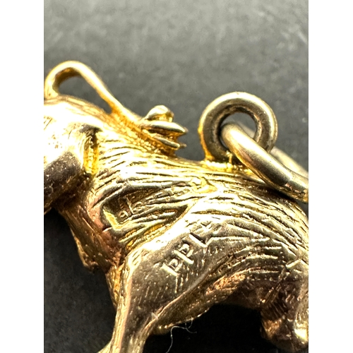 173 - vintage 9ct gold bull charm weight 2.8g