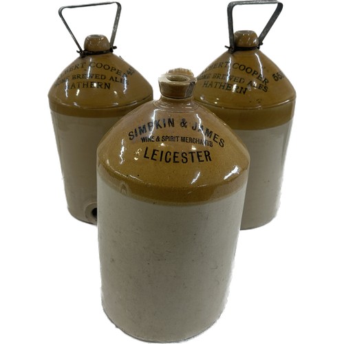 74 - Three vintage stoneware jars tallest measures approximately 17 inches