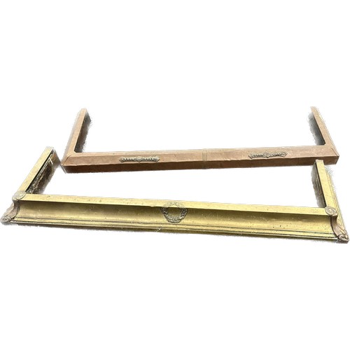 225 - Two fire fenders one brass largest measures approximately 47 inches long x 13 deep