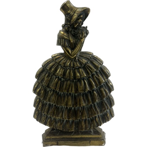 64 - Large brass lady companion set holder  measures approximately 18 inches tall