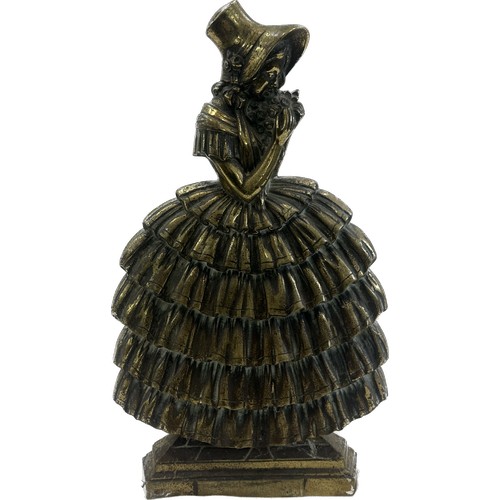 64 - Large brass lady companion set holder  measures approximately 18 inches tall