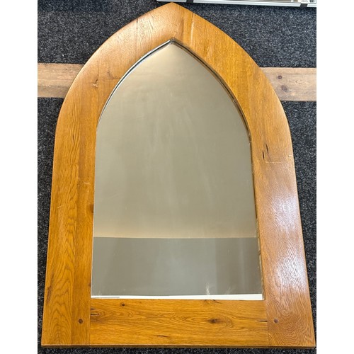 204 - Selection 4 wall hanging mirrors (3 with wooden frames, one frameless), largest measures approximate... 