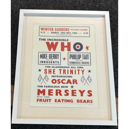 85 - Selection framed prints, to include 2 x The who prints etc, largest frame measures approximately: 21... 