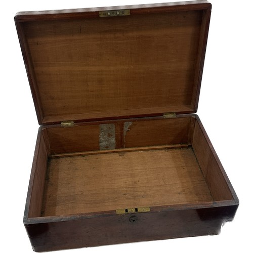 222 - Three vintage wooden boxes to include writing box etc largest measures approximately 19 inches wide ... 