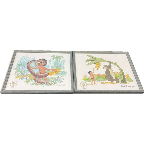 39 - 2 Walt Disney exclusive commemorative lithographs, Baloo and Mowgli - Banana Tree signed by Ollie Jo... 