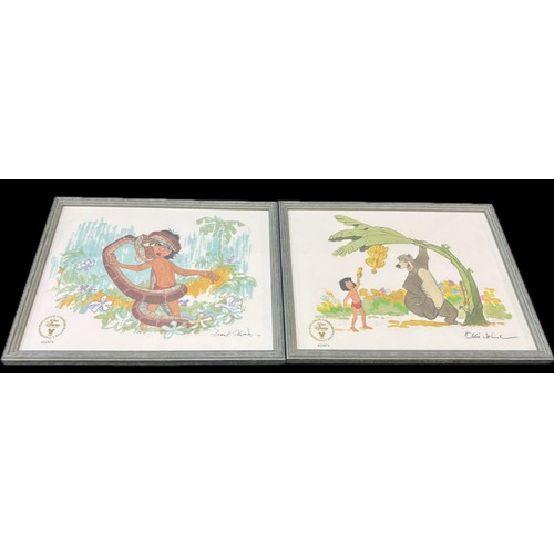 39 - 2 Walt Disney exclusive commemorative lithographs, Baloo and Mowgli - Banana Tree signed by Ollie Jo... 