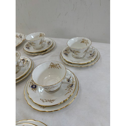 36 - Part Royal crown Derby blue flower tea set