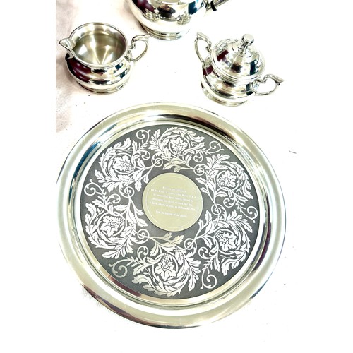 2 - Boxed Pewter Royal Selangor tea set with tray