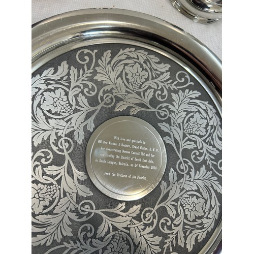 2 - Boxed Pewter Royal Selangor tea set with tray