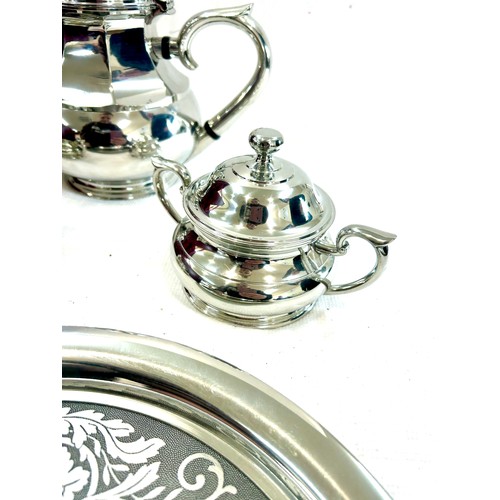 2 - Boxed Pewter Royal Selangor tea set with tray