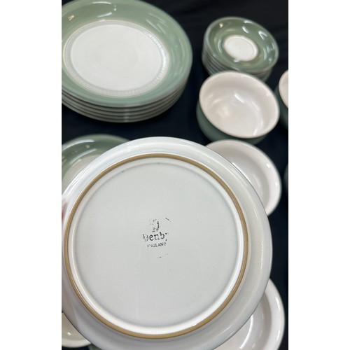 144 - Denby dinner service to include a lidded tureen, cups, bowls, side plates, dinner plates etc