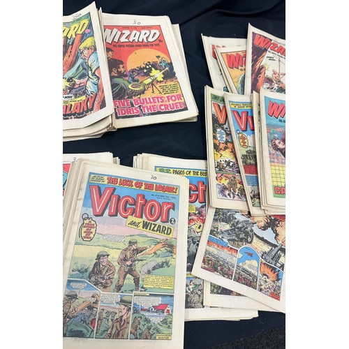 117 - Selection of vintage comics to include Victor, Wizard etc