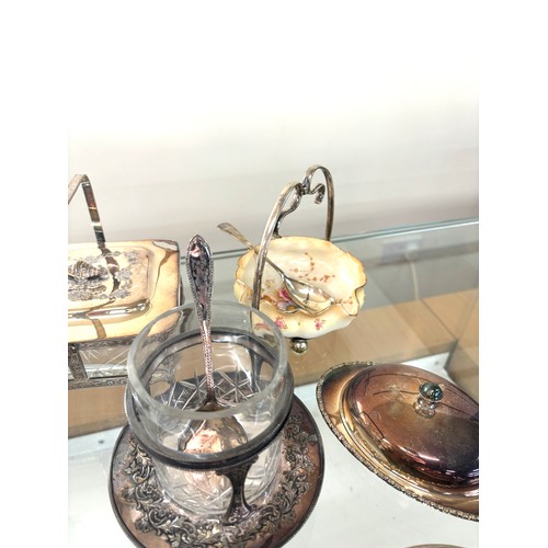 61 - Selection of silver plated ware includes Bon Bon dishes etc