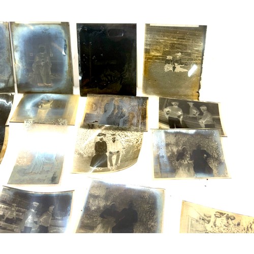 586 - Selection of glass and plastic negatives, largest measures approximately 4 x 3 inches