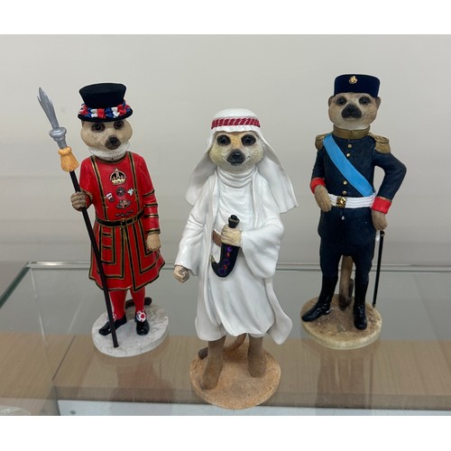 401 - Three Country Artist meerkats figures to include ' Lawrence CA02898', ' Windsor CA04035' and ' Vikto... 