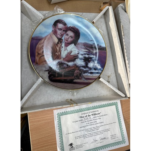 206 - Selection of vintage ' John Wayne' collectors plates to include ' John Wayne Republic Pictures Tribu... 