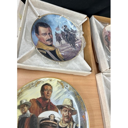 206 - Selection of vintage ' John Wayne' collectors plates to include ' John Wayne Republic Pictures Tribu... 