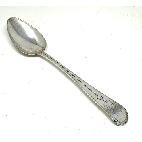 43 - Antique Georgian bright cut silver serving spoon measures approx 21cm exeter silver hallmarks joseph... 