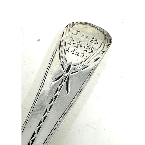 43 - Antique Georgian bright cut silver serving spoon measures approx 21cm exeter silver hallmarks joseph... 