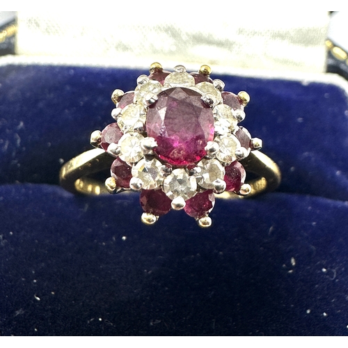 200 - 18ct gold diamond & ruby ring weight 4.3g