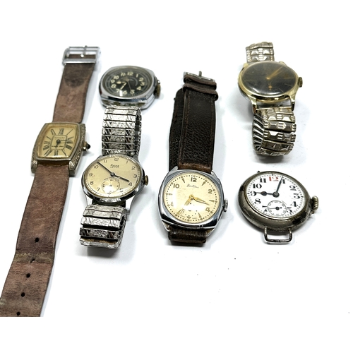 336 - 6 vintage gents wrist watches inc bentima rone seven trench style etc all untested spares or repair