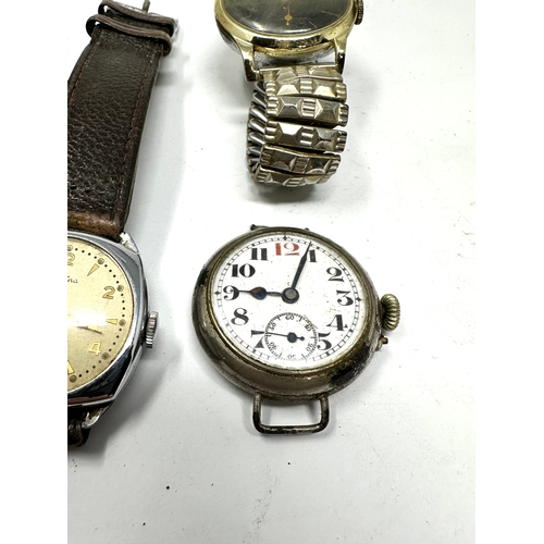 336 - 6 vintage gents wrist watches inc bentima rone seven trench style etc all untested spares or repair