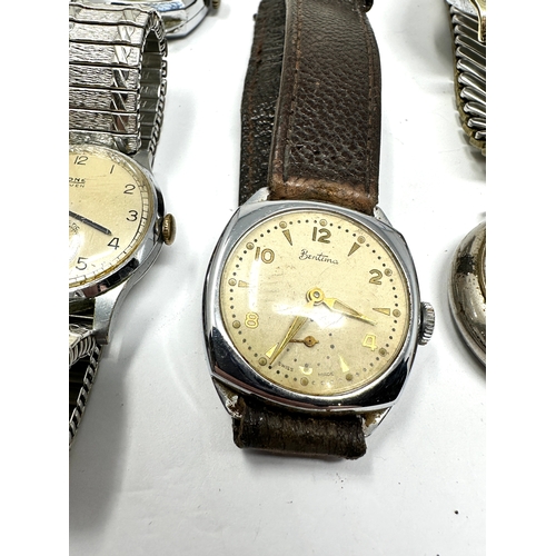 336 - 6 vintage gents wrist watches inc bentima rone seven trench style etc all untested spares or repair